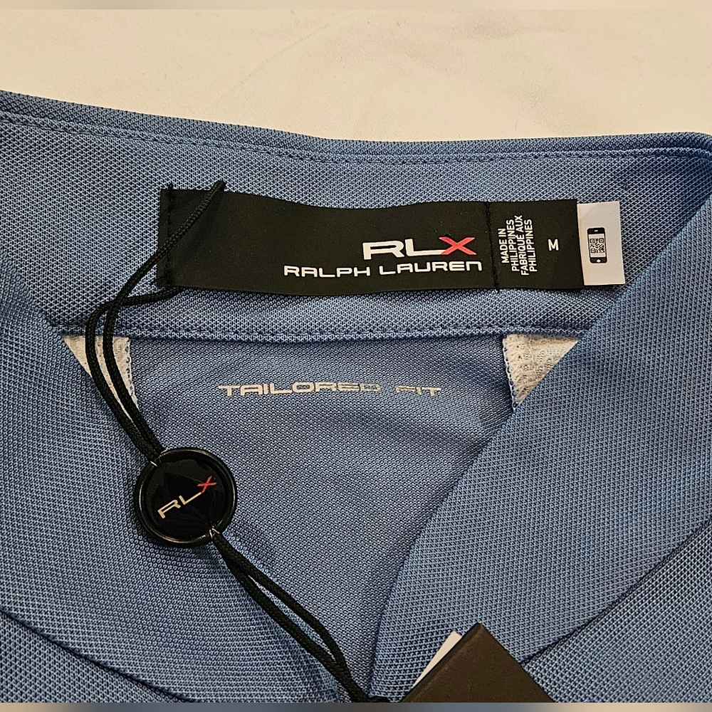 NWT RLX Ralph Lauren Light Blue and White Sleeveless Golf Tank Top: Size- Medium - Picture 5 of 8